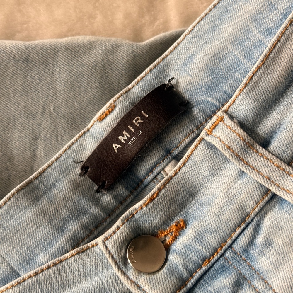 AMIRI Light Blue Ripped Skinny Jeans - Picture 12 of 14